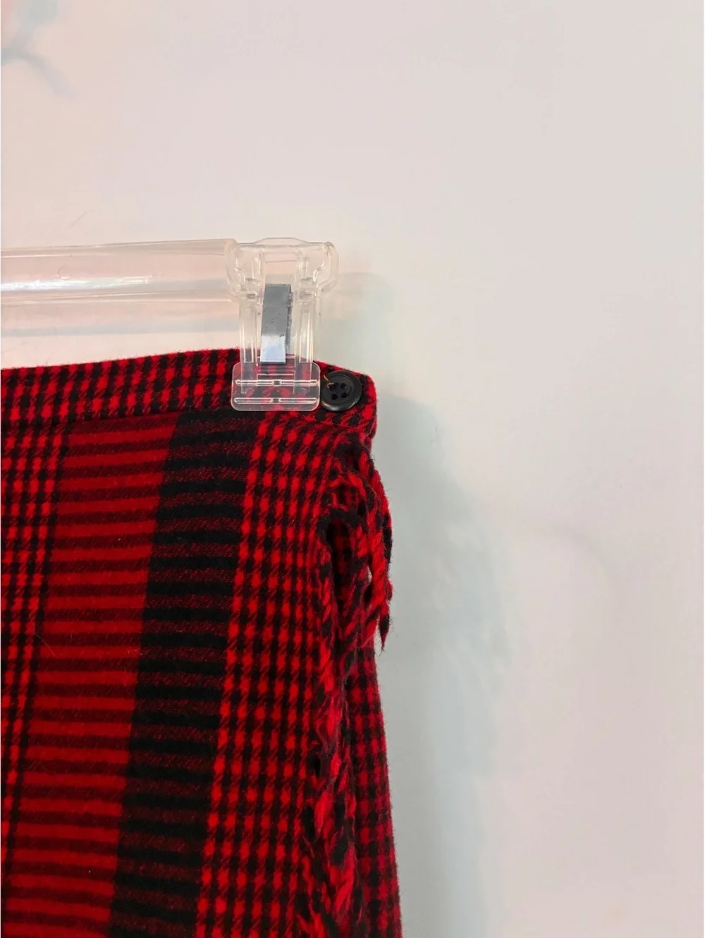 Vintage Pendleton 100% Wool Plaid Fringe Wrap Skirt USA Size 10